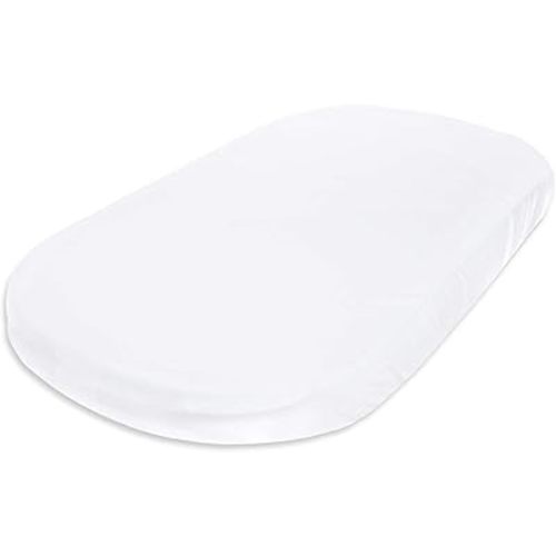 Burts Bees Baby Bassinet Sheet, Infant Fitted BEESNUG Cover, 100% Organic Cotton, Soft Unisex Newborn Essentials for All Standard Oval or Rectangle Bassinet Bed Pads or Mattresses - 15 x 33 Inches