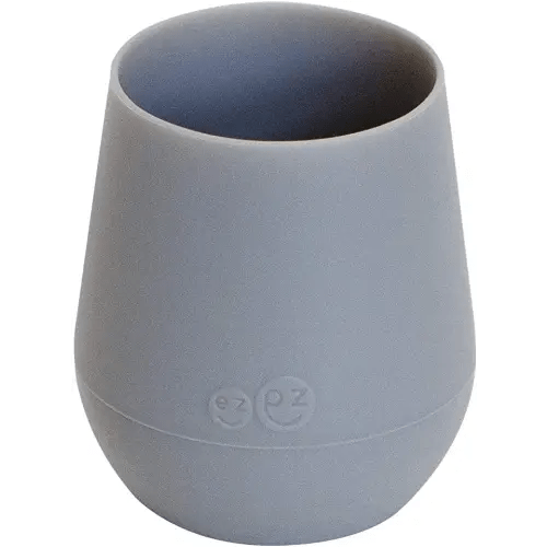 ezpz Tiny Cup (Gray) - 100% Silicone Training Cup for Infants - 4 months + - Designed by a Pediatric Feeding Specialist - Baby-led Weaning Essentials & Baby Gifts