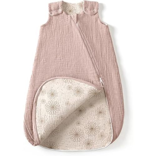 lulumoon Sleep Sack Muslin for Baby: Cotton Wearable Blanket for 3-9 Months - Soft Lightweight Ideal for Nursery Lounge Nighttime Naptime