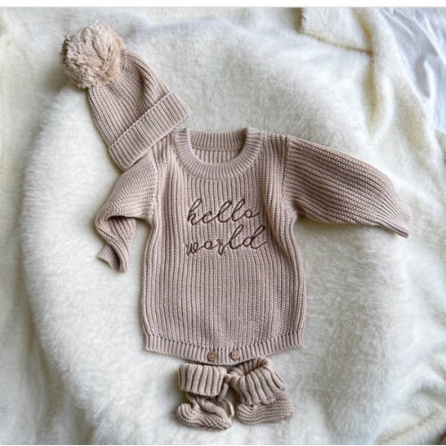 Hello World Chunky Knit Romper Bundle