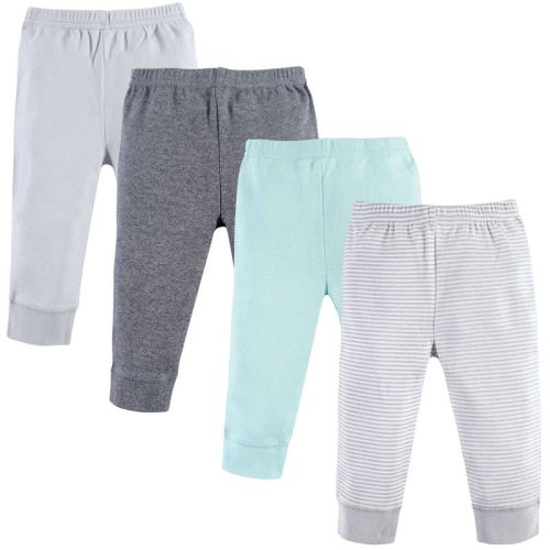 Luvable Friends Baby And Toddler Cotton Pants 4pk, Light Gray Stripe, 6-9 Months