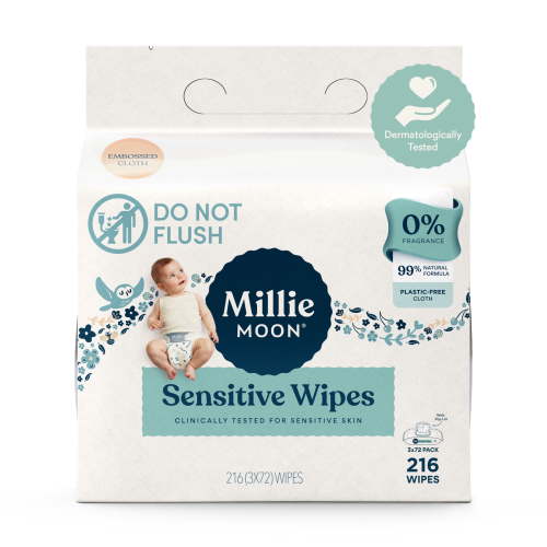 Millie Moon Sensitive Wipes, 216 Count
