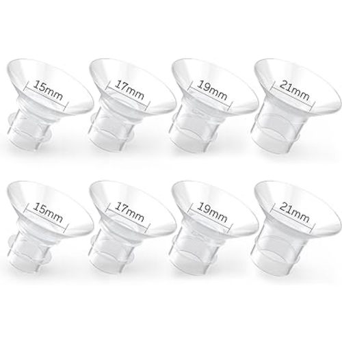 Flange Inserts 8PCS 15/17/19/21mm, Suitable for Momcozy S12pro/S9pro/S9/S10/S12, for Medela/Tsrete/Spectra/Bellababy 24mm Shields/Flanges, Reduce Tunnel Down to Correct Size