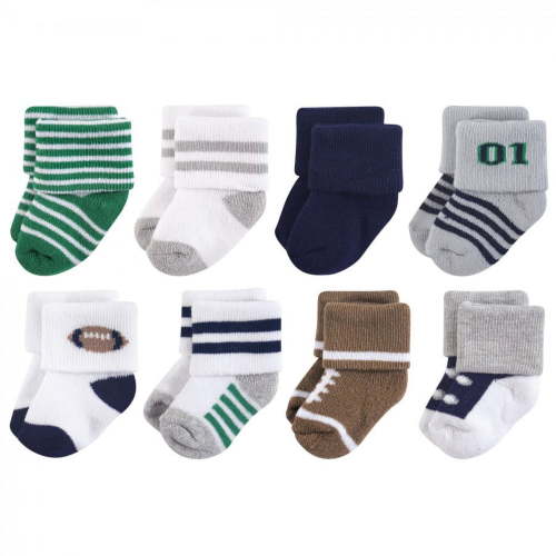 Little Treasure Baby Boy Newborn Socks, Football, 6-12 Months