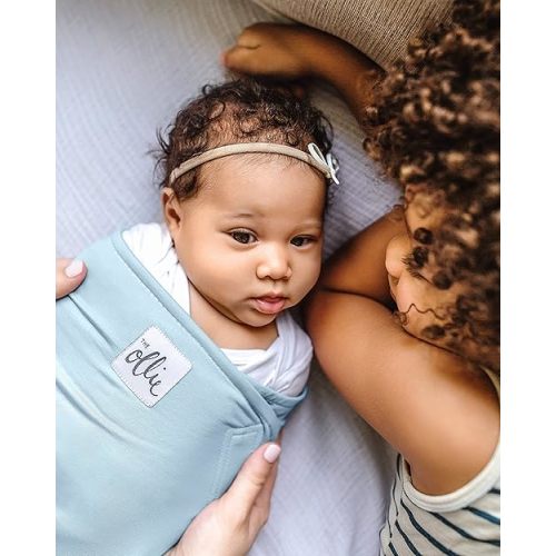 The Ollie Swaddle – Sleep Swaddle for Babies | Breathable, Moisture-Wicking Fabric to Prevent Overheating | Soft, Adjustable Fit | Ideal for Newborns & Infants (Sky)