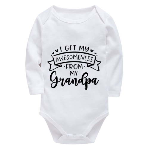 I Get My Awesomeness From My Grandpa New Born Clothes Nutural Long Sleeve Baby Boys Romper White Baby Onesie 3-6 Months