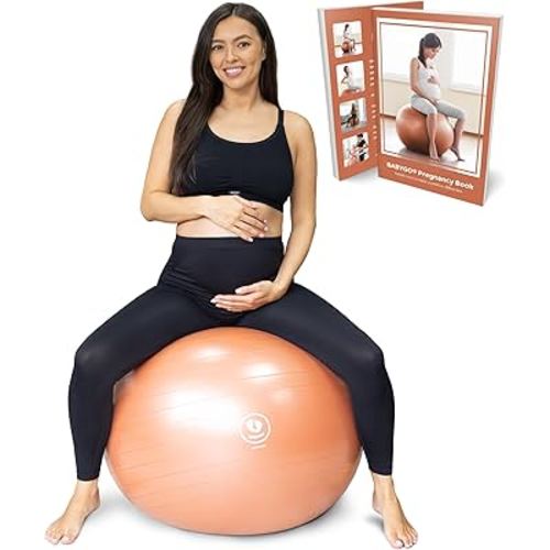 BABYGO® Birthing Ball for Pregnancy & Labor + Our Award Winning Book - Exercise, Birth & Recovery Plan, 5X Stronger Than a Yoga Ball with Eco Friendly Material