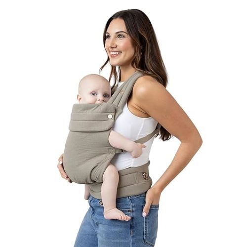 Mabē Monarch Ergonomic Baby Carrier - Premium Cotton Soft Structured Infant Carrier with Hip Healthy Design, 3 Carry Positions for Newborn to Toddler (7-35lbs) (Stone Sage)