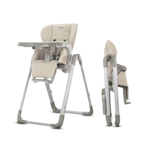 Inglesina My time Highchair, Butter - High Chair for Babies & Toddlers 0-36 Months - Collapsible, Compact Design - Tool-Free Assembly - BPA Free
