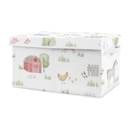 Sweet Jojo Designs Boy Or Girl Gender Neutral Unisex Fabric Storage Toy Bin Farm Animals Multicolor
