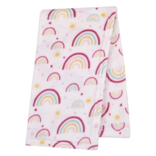 Parent's Choice Plush Baby Blanket, Rainbows, 30" x 36", Pink, Infant Girl