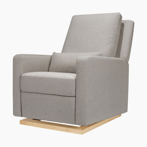 babyletto Sigi Recliner and Glider - Performance Grey Eco-Weave With Light Wood Base