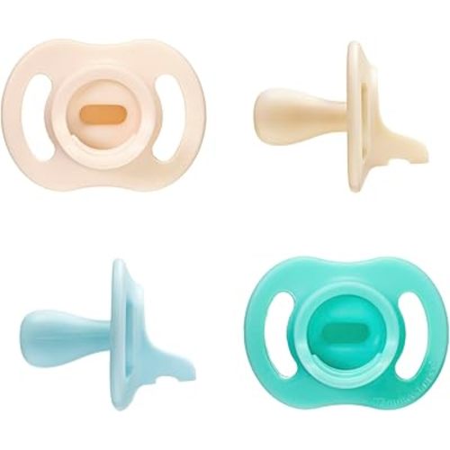 Tommee Tippee Ultra-Light StayPut Pacifier, One-Piece Silicone Design, 0-6m, 4 Pack