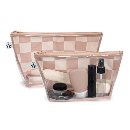 Tiny Twinkle Mess-Proof Travel Bags | TSA Airline Compliant, Zipper Closure, Clear Front Pouch, Diaper Bag Packing, Toiletry or Makeup Cosmetics Organizer