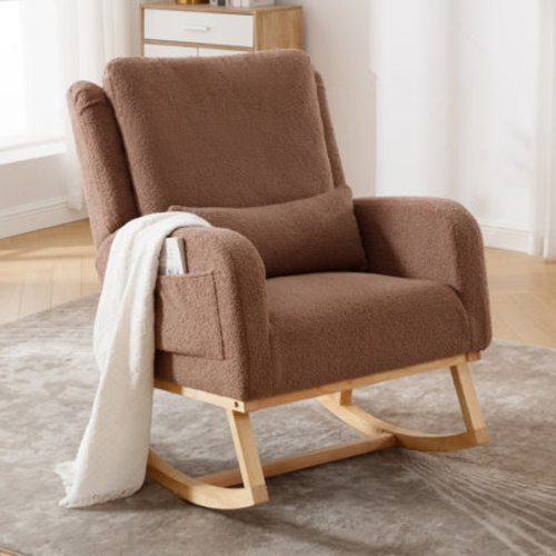 Ebern Designs Discover Our Rocking Chair with Plush Backrest and Supportive Lumbar Pillow – Perfect for Your Relaxation Corner & Reviews | Wayfair