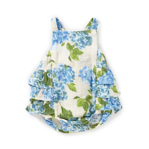 Angel Dear Baby Girls Newborn-24 Months Watercolor Hydrangeas Ruffle Sunsuit