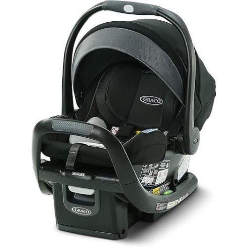 GRACO, SnugFit 35 DLX Infant Car Seat Baby Car Seat with Anti Rebound Bar, Spencer, 27.5x17.5x25.5 Inch (Pack of 1)