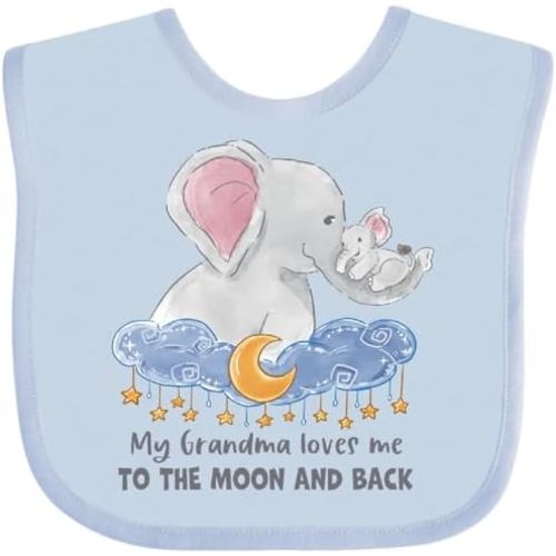 inktastic My Grandma Loves Me To the Moon and Back Elephant Family Baby Bib