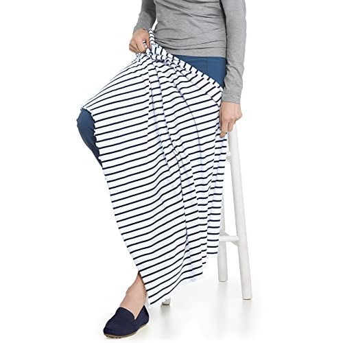 Coolibar UPF 50+ Savannah Sun Blanket - Sun Protective (One Size- Navy/White Stripe)