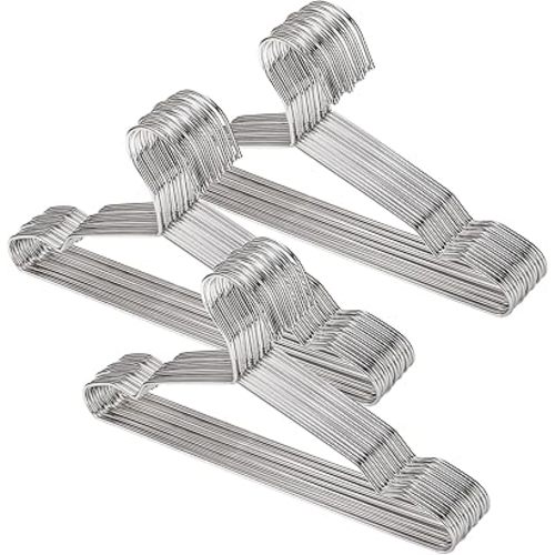 Tosnail 50 Pack Stainless Steel Small Kids Hangers, Heavy Duty Children's Clothes Hangers, Strong Wire Metal Hangers for Closet Organizer - 12.5"/32cm