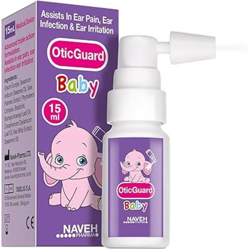 NAVEH PHARMA Otic Guard Baby - Natural Herbal-Oil Blend Spray –for Ear Infections and Ear Pain in Babies, Kids – Ear Wax Removal, Ear Wax Softener for Clogged Ear Relief and Swimmer’s Ear (0.5 Fl Oz)