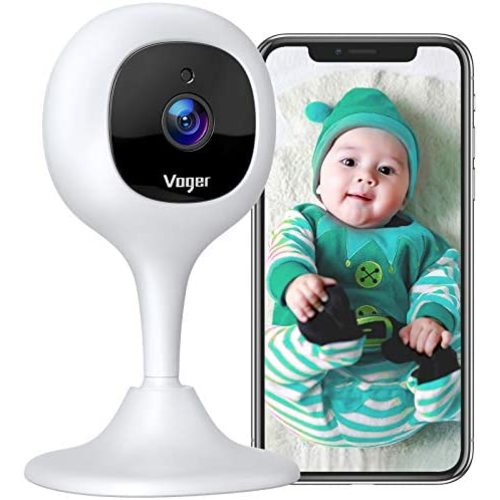 Voger Baby Monitor Camera with 2-Way Audio 1080P WiFi Home Security Camera with Motion Detection Night Vision, Compatible with Alexa