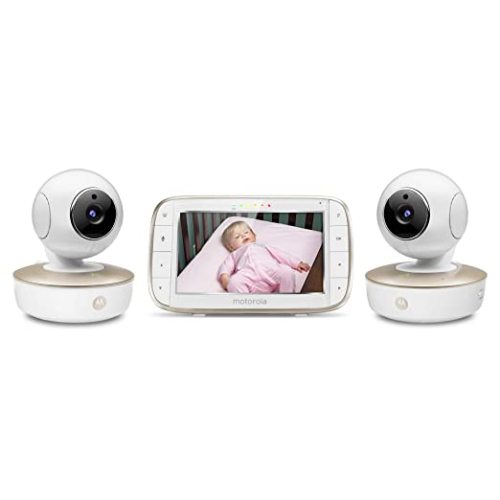 Motorola Video Baby Monitor - 2 Wide Angle HD Cameras with Infrared Night Vision and Remote Pan, Tilt, Zoom - 5-Inch LCD Color Display with Split Screen View, Room Temperature and Sound Alert MBP50-G2 - 2-Cameras
