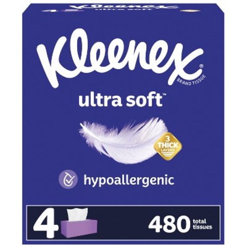 Kleenex Ultra Soft 3-Ply Facial Tissue, Size: 4