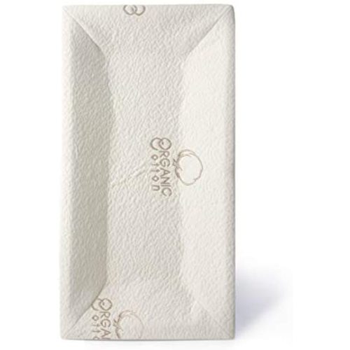 LA Baby 4-Sided Diaper Changing Pad, 32" with 100% Organic Cotton Top Layer on Waterproof Cover - Made in USA. Non-Skid Bottom, Safety Strap, Fits All Standard Changing Tables/Dresser Tops