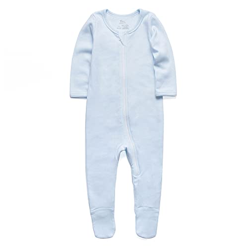 O2 BABY Baby Boys Girls Organic Cotton Zip-Front Sleeper Pajamas, Footed Sleep 'n Play