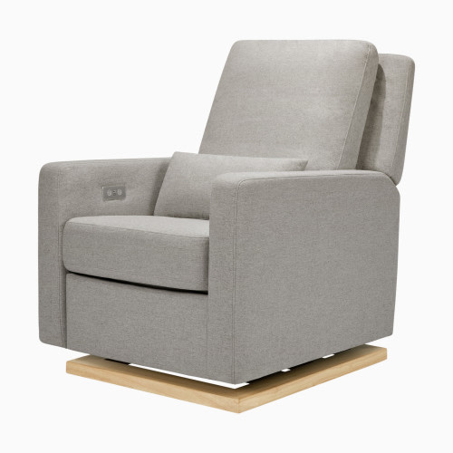 babyletto Sigi Electronic Recliner and Glider - Performance Grey Eco Weave/Light Base