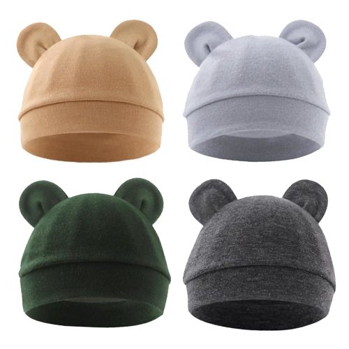 Jastore Newborn Baby Hat Bear Ears Infant Caps Baby Boy Girl Toddler Hats Infant Beanie Caps for 0-3 Months