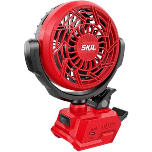 Skil 12V/20V Brushless 4 in. Clamp Fan, Tool Only- FN0400D-00, One Size, Red