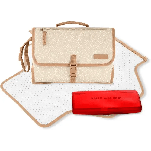 Skip Hop Portable Baby Changing Pad, Pronto, Beige Swirl Dot