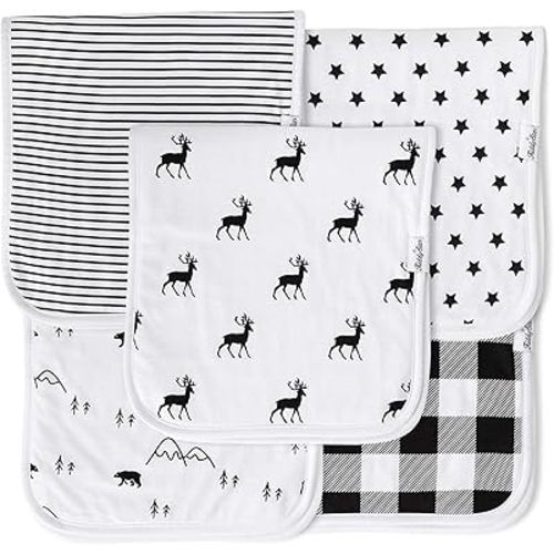 5-Pack Organic Cotton Burp Cloths – Ultra-Absorbent, Soft & Large (21”x10”) – Perfect for Spit-up & Drooling