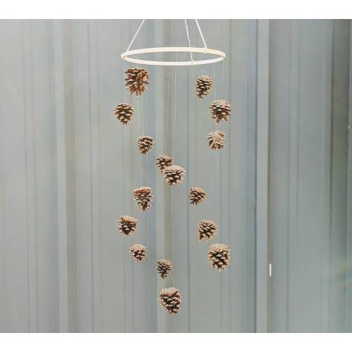 Woodland Baby Mobile - Pine Cone Nursery Mobile - Rustic Nursery Decoration - Handmade Baby Shower Gift - Crib Mobile - Pinecone