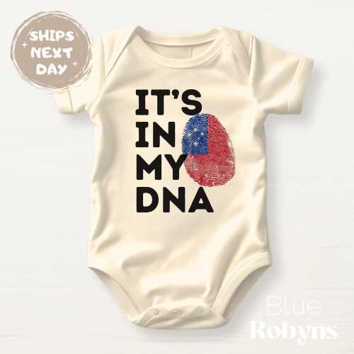 Samoa Flag Shirt It’s In My DNA Samoan Baby Bodysuit Cute Samoa Tshirt Samoa Baby Shower Gift Samoa Flag Shirt Polynesian Family