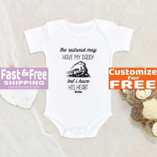 Trains Baby Onesie® Railroad May Have My Daddy Personalized Baby Onesie® Baby Shower Gift Conductor Baby Onesie® Railroad Baby Onesie®