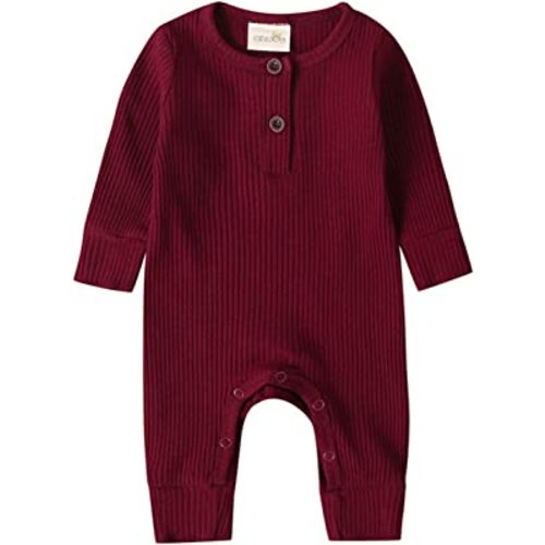 Kuriozud Newborn Infant Unisex Baby Boy Girl Clothes Button Romper Jumpsuit Basic One Piece Outfits