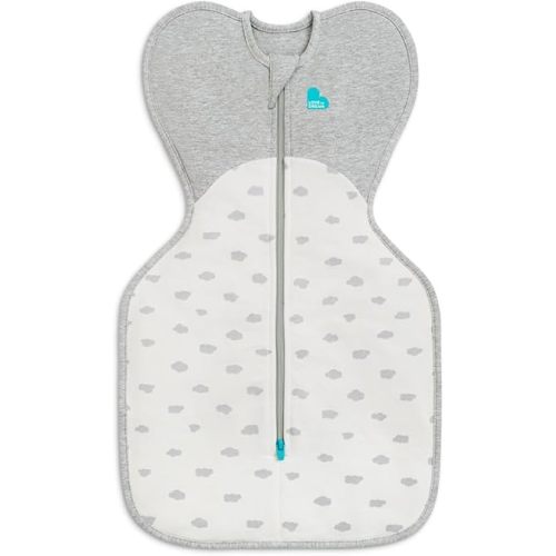 Love To Dream Swaddle UP, Baby Sleep Sack, Self-Soothing, Longer Sleep, Snug Fit Helps Calm Startle Reflex, New Born Essentials for Baby, Suitable for All Seasons, 8-13 lbs, White Mint Cloud