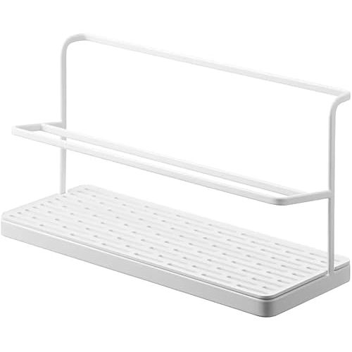 Selegna Diatomaceous Earth Bottle Drying Rack, Baby Bottle Drying Rack, Over Sink Instant Dry Small Dish Drying Rack & Bottle Dryer, Space Saving Narrow Two Tier Tower Water Bottle Drying Rack (White)