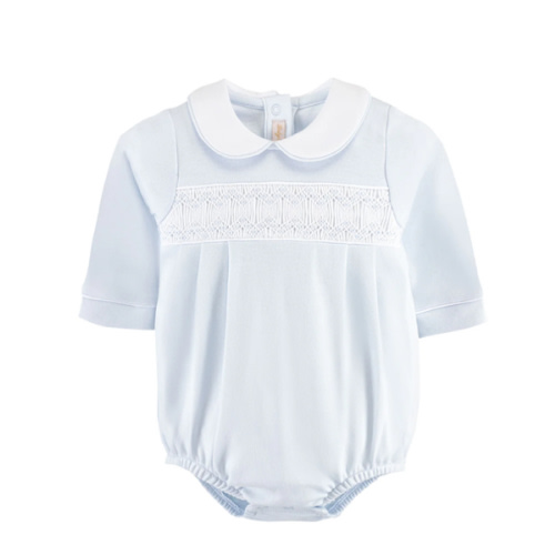 Trendy Collared Smocked LS Bubble (Infant)