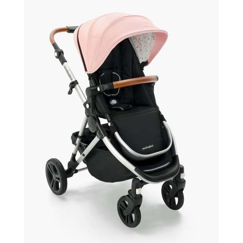 Mockingbird Single Stroller 2.0 | Bloom, Watercolor Drops, Silver with Penny Leather