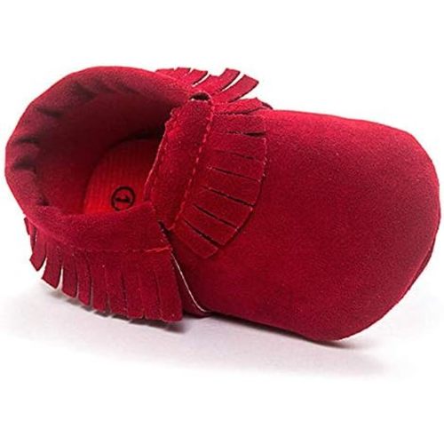 CENCIRILY Infant Baby Fringe Moccasin Slipper Boys Girls Tassel Suede Leather Toddler Sneakers Soft Sole First Walking Loafers Crib Shoes