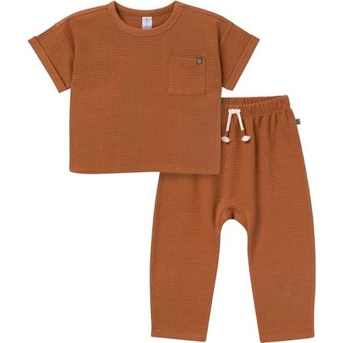 Modern Moments by Gerber Boys' Baby and Toddler Honey Comb Sweater Knit Top and Pant Set