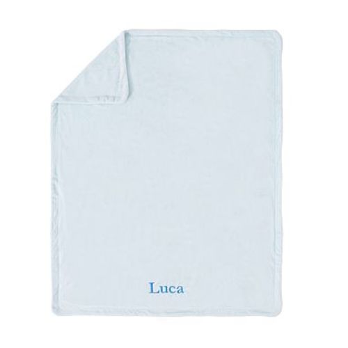 Chamois Baby Blanket, Stroller Blanket, Light Blue