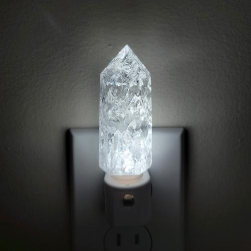 Crackle Quartz Crystal Tower LED Night Light with Light Sensor / Babyshower Gift / Baby Shower Gift