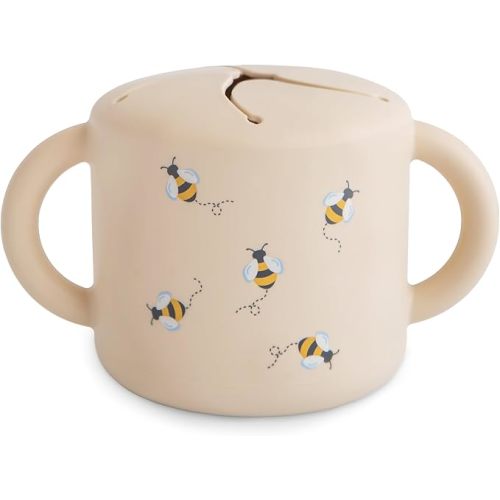mushie Silicone Snack Cup | Spill Proof Food Container for Toddler and Baby (Bees)