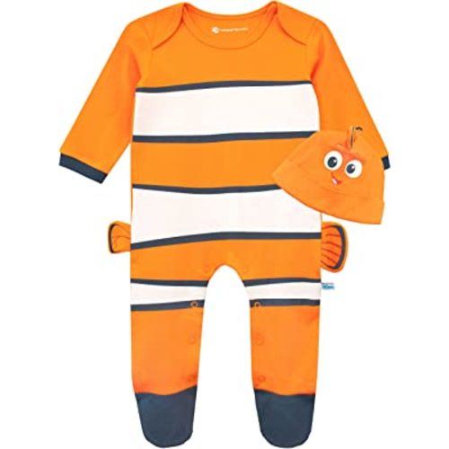 Disney Baby Boys' Finding Nemo Footie and Hat Set