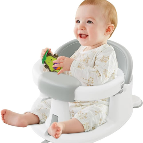 Baby Bath Seat for Babies: Non-Slip Infant Bathtub Chair with Suction Cups, Safe & Comfortable Baby Bath Support, Ideal for Sitting Up, Easy to Clean, Stable Design, Grey (6-24 Months)
